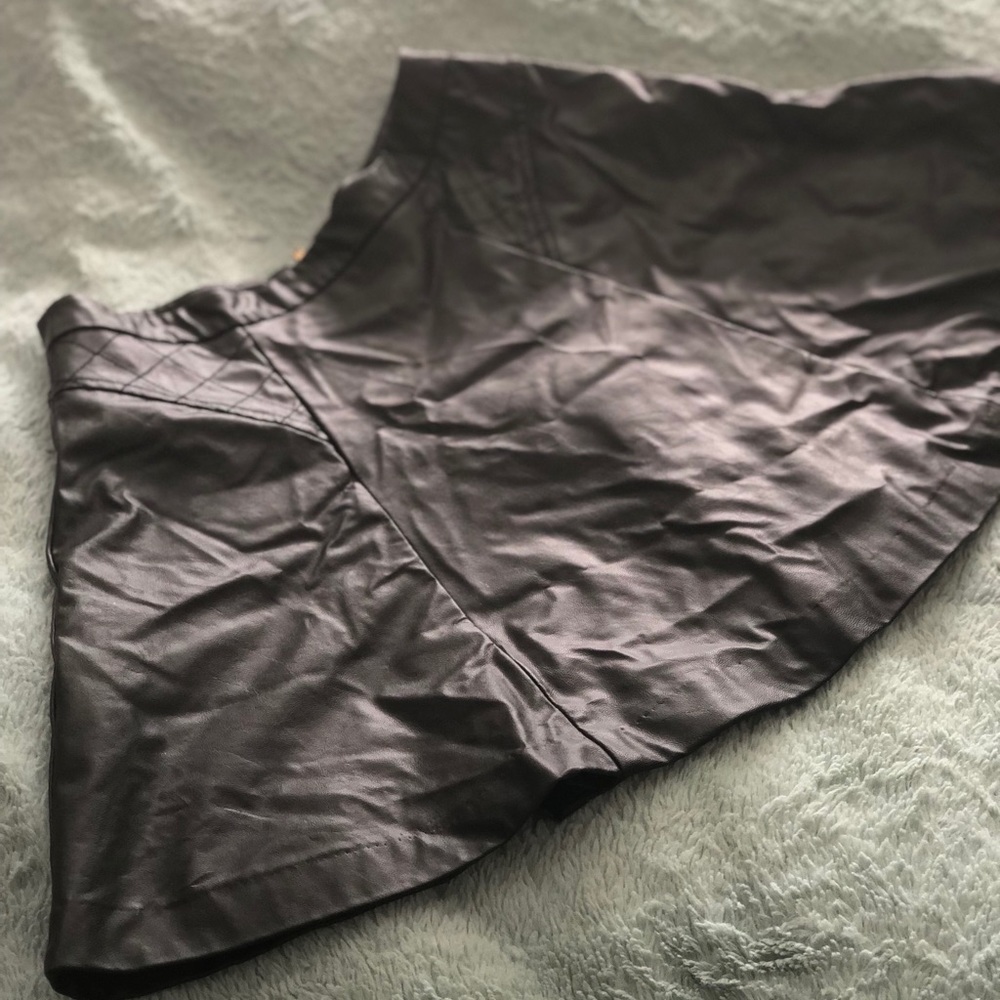 Forever 21 Black leather skater skirt